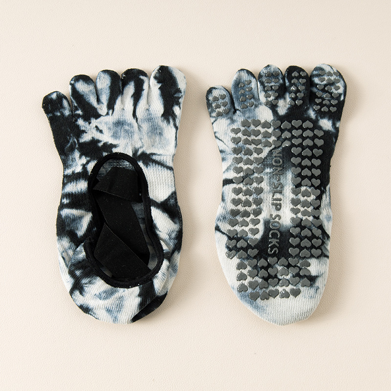 Șosete de yoga cu 5 degete pentru femei, bumbac 70–80%, anti-alunecare, țesătură cu două ace, 200 de cusături, Origine Zhuji