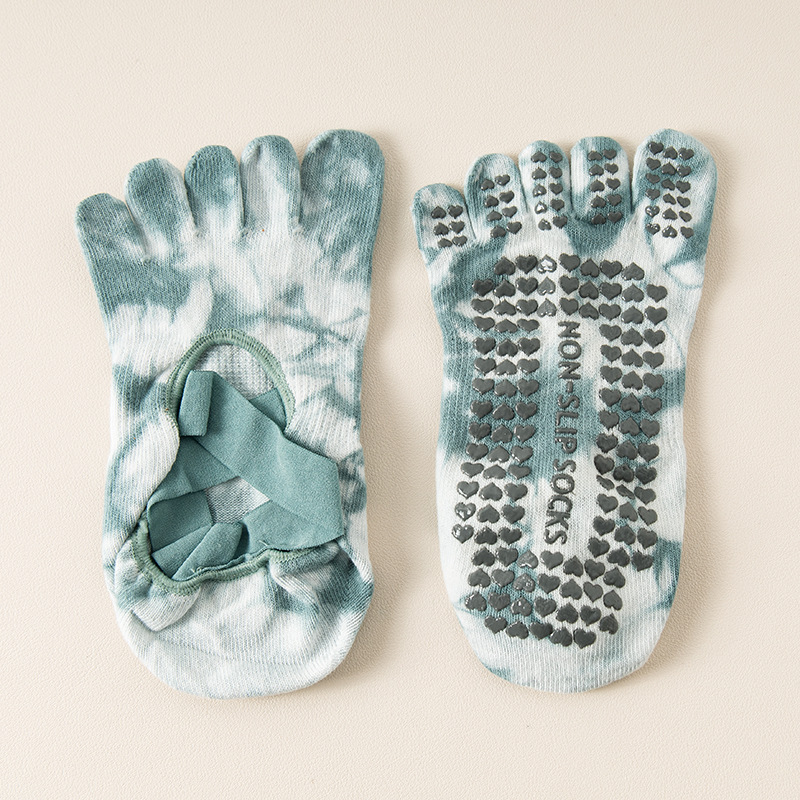 Șosete de yoga cu 5 degete pentru femei, bumbac 70–80%, anti-alunecare, țesătură cu două ace, 200 de cusături, Origine Zhuji