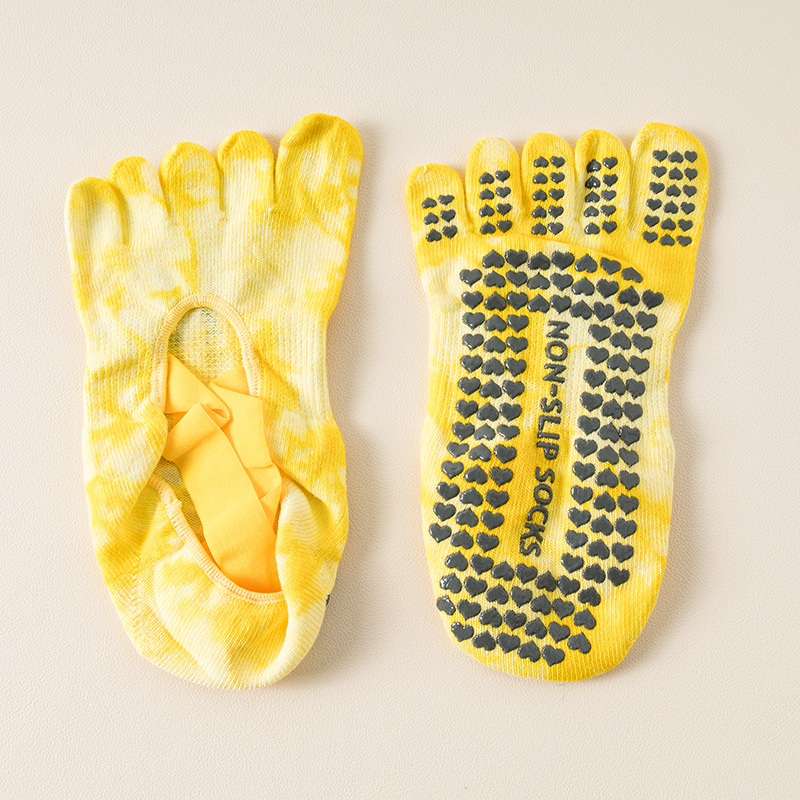 Șosete de yoga cu 5 degete pentru femei, bumbac 70–80%, anti-alunecare, țesătură cu două ace, 200 de cusături, Origine Zhuji