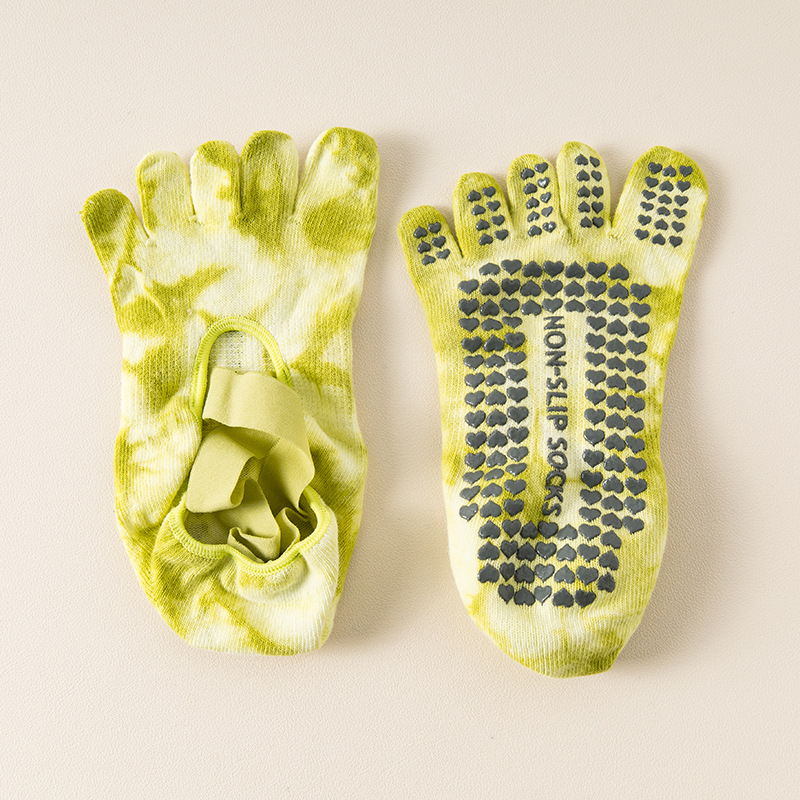 Șosete de yoga cu 5 degete pentru femei, bumbac 70–80%, anti-alunecare, țesătură cu două ace, 200 de cusături, Origine Zhuji