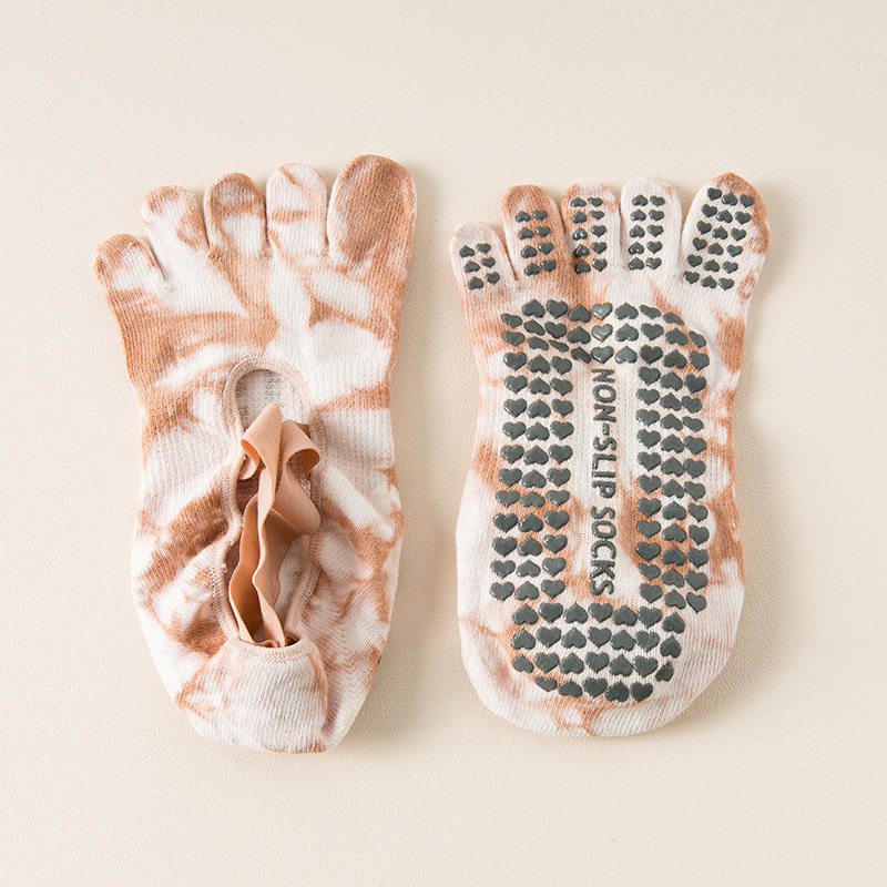 Șosete de yoga cu 5 degete pentru femei, bumbac 70–80%, anti-alunecare, țesătură cu două ace, 200 de cusături, Origine Zhuji