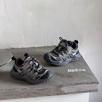 Pantofi sport pentru copii, partea superioară din plasă respirabilă, închidere Velcro, talpă din cauciuc, anti-derapare, pentru copii 1–3 ani