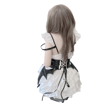Lolita maid cosplay kostim za scensko izvedbo – japansko nadahnuće, poliester, PU tkanina, za žene 18–24, ljeto 2022