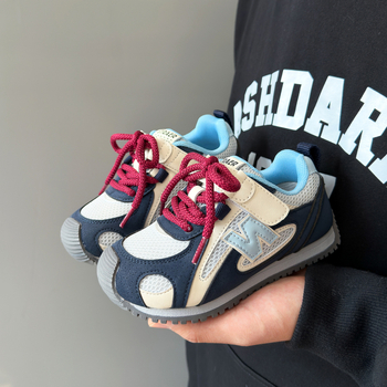 Agan pantofi sport copii, exterior respirabil din plasă dublă, talpă din cauciuc, închidere Velcro, unisex, Primăvara 2026