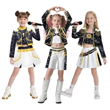 Κοσπλέι φόρεμα για αστέρα Κ-POP – Ομάδα Hunter Witch, πολυεστερικό ύφασμα (30–50% περιεκτικότητα πολυεστέρα), Φθινόπωρο 2025, για ρόλους σε παιχνίδια/anime, street style