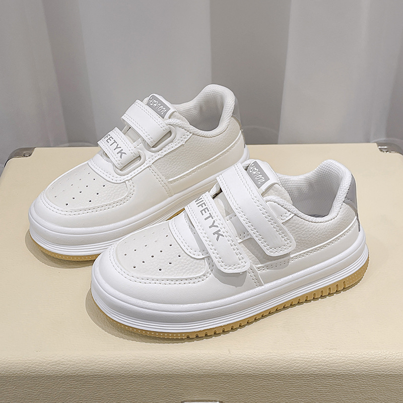 Gyerekeknek szóló Velcro cipő, mikroszálas felsőrész, gumírozott talp, alacsony fazon, hálós bélés