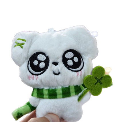 Плюшено ключодържател за чанта - карикатурен модел, стоманена верига, свеж и сладък стил, Пролет 2025