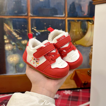 Pantofi din bumbac unisex pentru 6–36 de luni, partea superioară din piele sintetică, model cartoon, închidere Velcro