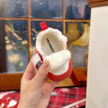 Pantofi din bumbac unisex pentru 6–36 de luni, partea superioară din piele sintetică, model cartoon, închidere Velcro