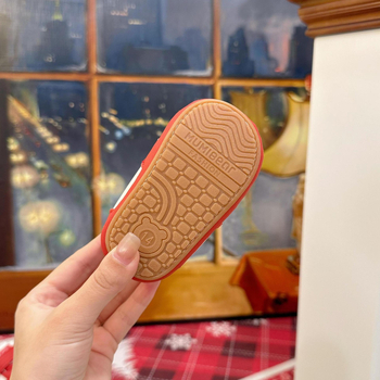 Pantofi din bumbac unisex pentru 6–36 de luni, partea superioară din piele sintetică, model cartoon, închidere Velcro