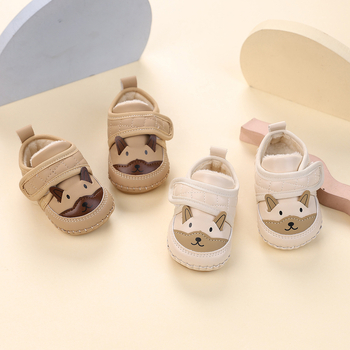 Cipele za učenje za bebe, s flis unutarnjim, unisex, kopča na Velcro, za djecu od 12–36 mjeseci