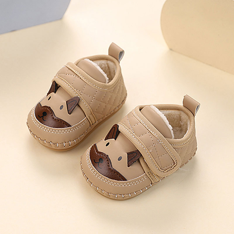 Cipele za učenje za bebe, s flis unutarnjim, unisex, kopča na Velcro, za djecu od 12–36 mjeseci