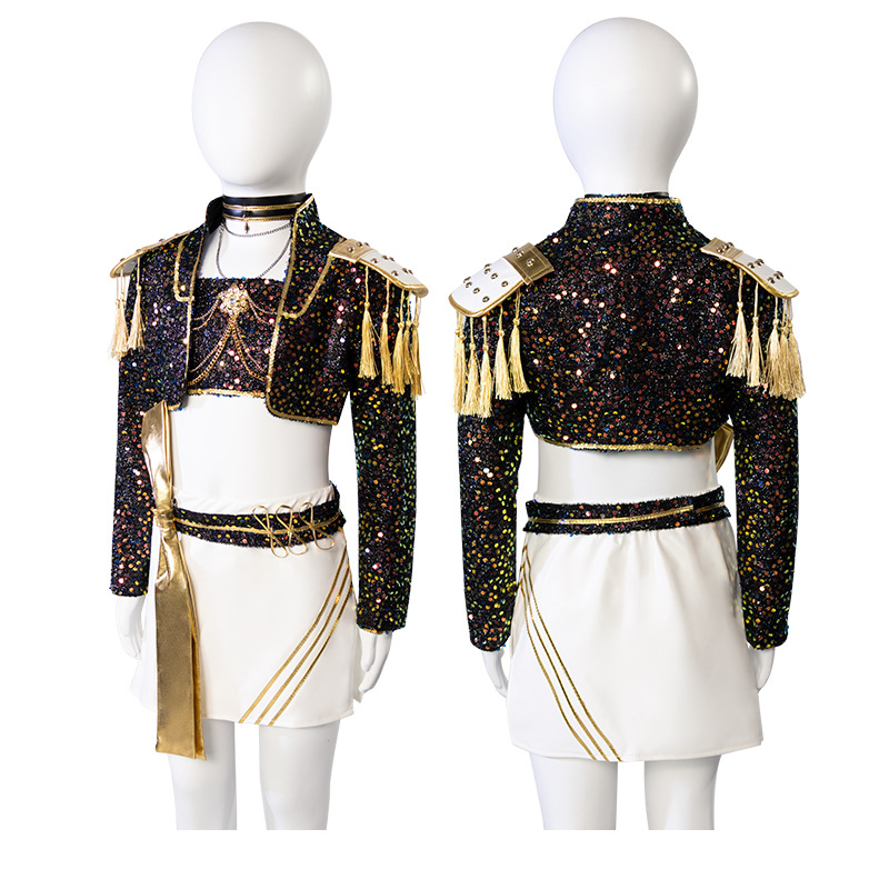 K-pop Loona cosplay kostim za pozornicu Lumi, Mira i Zoi – sjajni detalji, poliester tkanina, proizvod broj 055, proljeće 2024