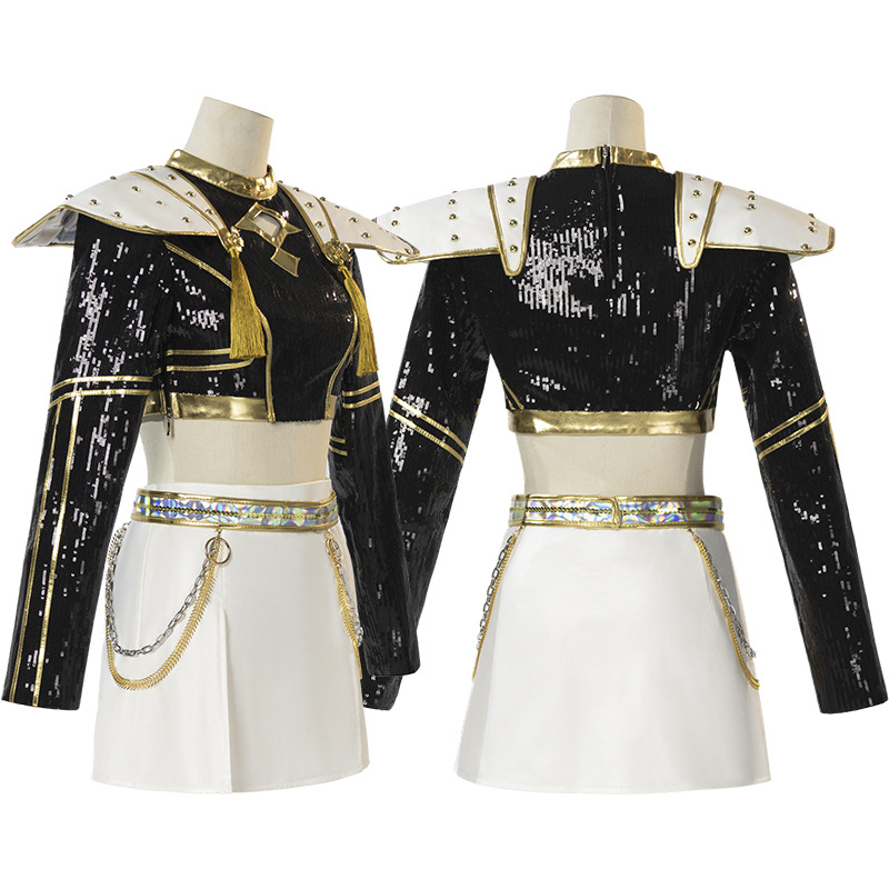 K-pop Loona cosplay kostim za pozornicu Lumi, Mira i Zoi – sjajni detalji, poliester tkanina, proizvod broj 055, proljeće 2024