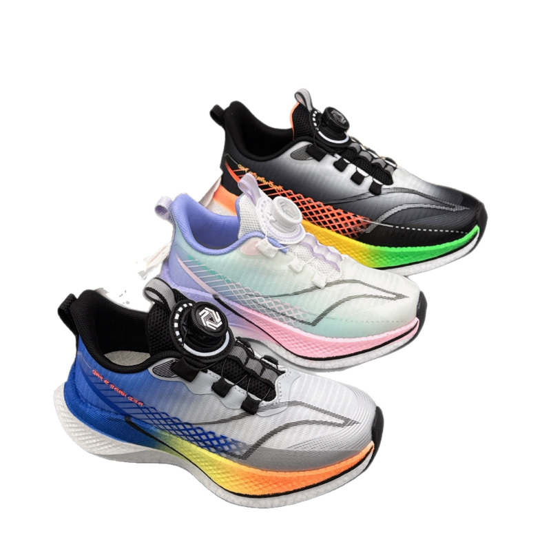 Zhijin Gyerekek Futócipő - könnyű, légáteresztő hálós felsőrész, uniszex, forgatható gombos zárás, 2026 tavasz