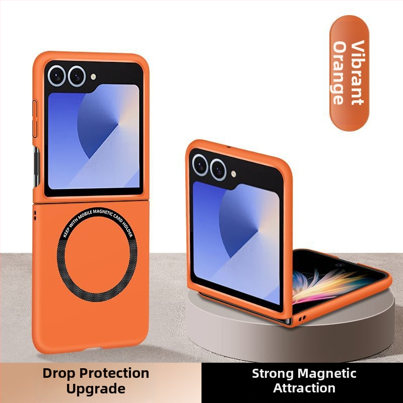 Telefónny kryt – magnetický skladací Flip kryt pre Samsung Z Flip6/7, TPU matný ochranný kryt, protišmykový a odolný voči nárazom