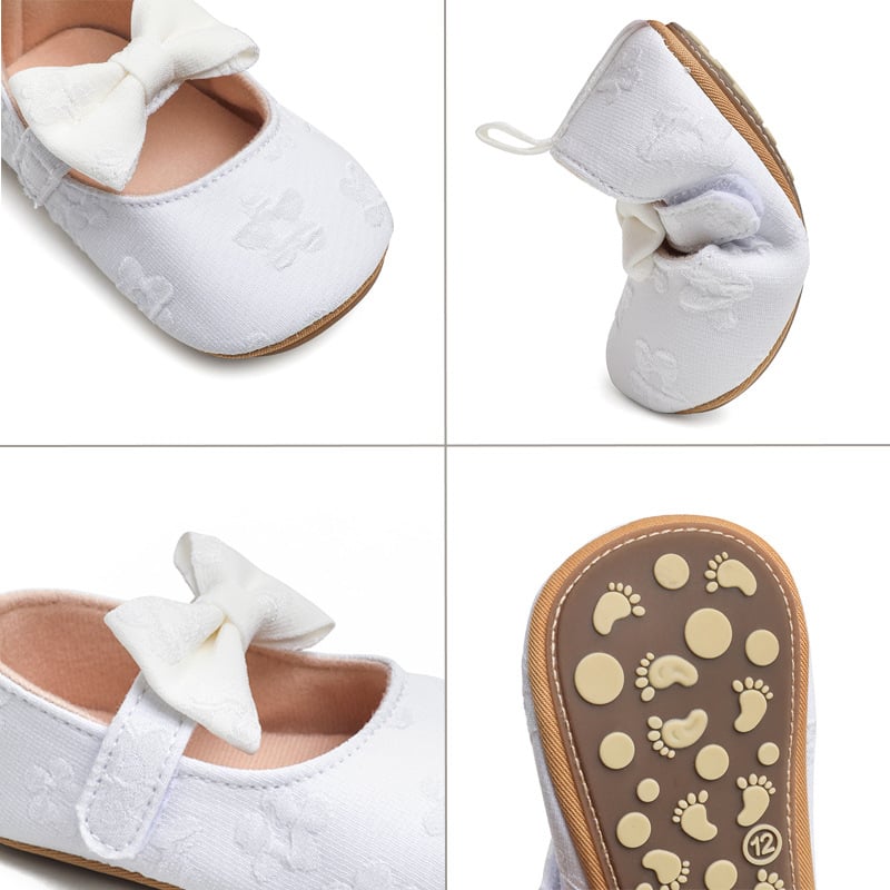 Cipele za bebe 0–15 mjeseci | Mašna, mekani potplat PVC-a, gornji dio od pamuka, protuklizni potplat, za djevojčice