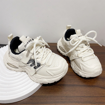 Djeca tenisice dad shoes – prozračni mikrofiber gornji dio, Velcro zatvarač, povećanje visine, gumeni potplat, uzorak s slovima