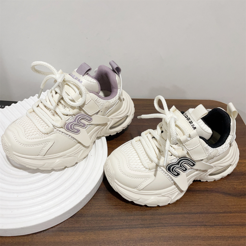 Djeca tenisice dad shoes – prozračni mikrofiber gornji dio, Velcro zatvarač, povećanje visine, gumeni potplat, uzorak s slovima