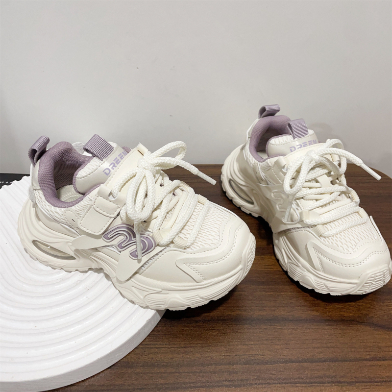 Djeca tenisice dad shoes – prozračni mikrofiber gornji dio, Velcro zatvarač, povećanje visine, gumeni potplat, uzorak s slovima