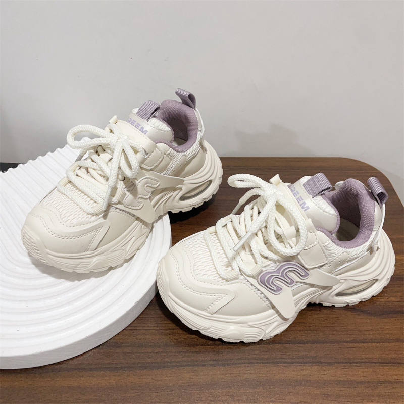 Djeca tenisice dad shoes – prozračni mikrofiber gornji dio, Velcro zatvarač, povećanje visine, gumeni potplat, uzorak s slovima
