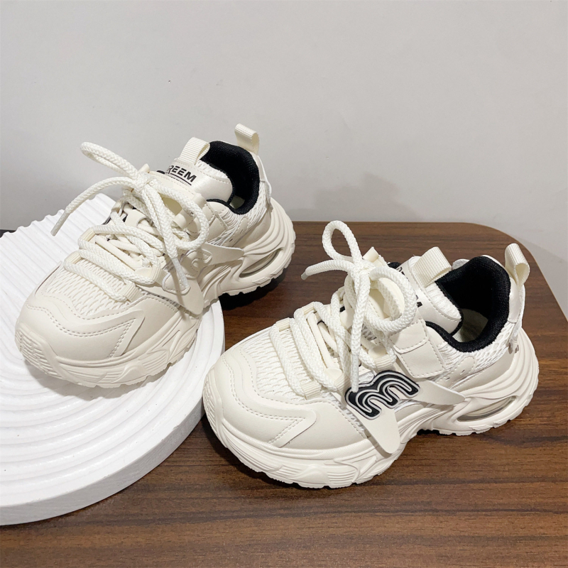 Djeca tenisice dad shoes – prozračni mikrofiber gornji dio, Velcro zatvarač, povećanje visine, gumeni potplat, uzorak s slovima