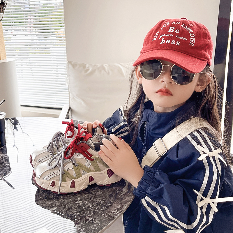 Djevojčice tenisice u stilu dad shoes – prozračni gornji dio od PU-a, za sve sezone, antislip potplat PVC-a, za uzrast 4–16 godina, jesensko-2024 izdanje