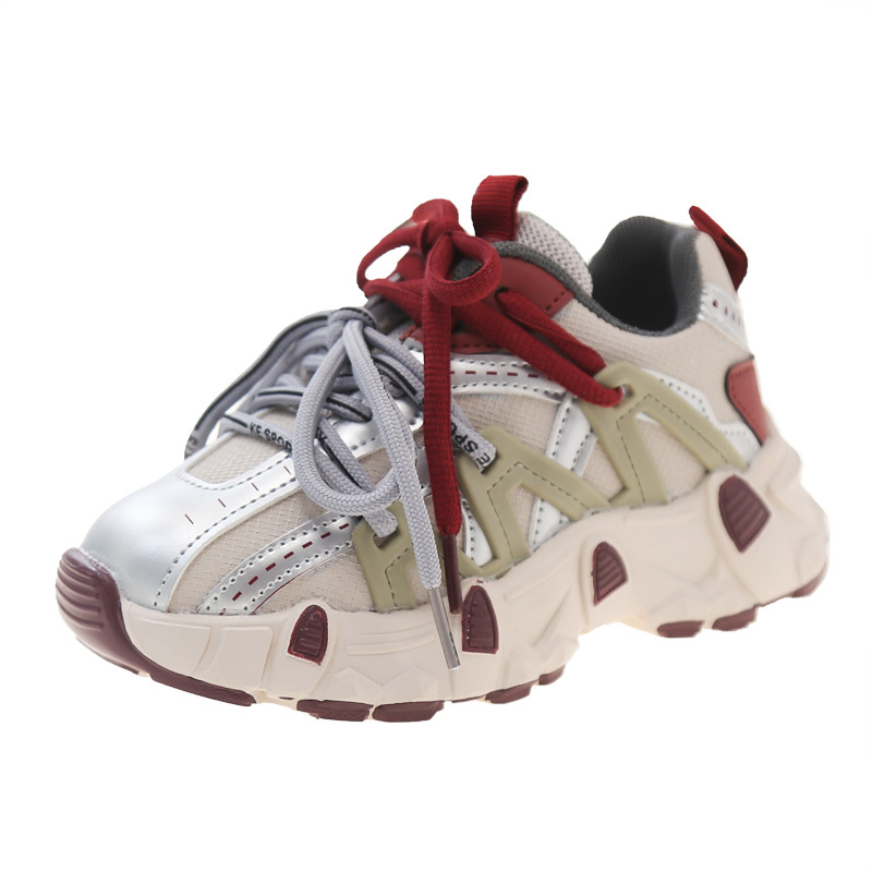 Djevojčice tenisice u stilu dad shoes – prozračni gornji dio od PU-a, za sve sezone, antislip potplat PVC-a, za uzrast 4–16 godina, jesensko-2024 izdanje