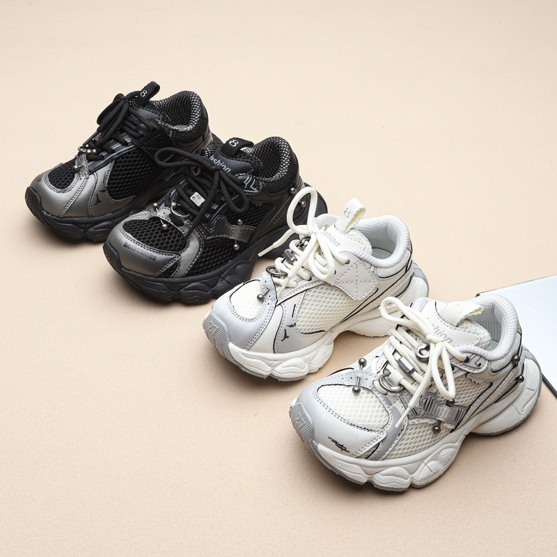 Unisex dječje Dad Sneakers tenisice s mrežastim gornjim dijelom, EVA potplat, prozračna, protuklizne, Velcro kopča, jesen 2025