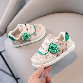 Unisex tenisice za bebe s PU gornjim dijelom | Velcro zatvarač | 12–36 mjeseci | životinjski uzorak