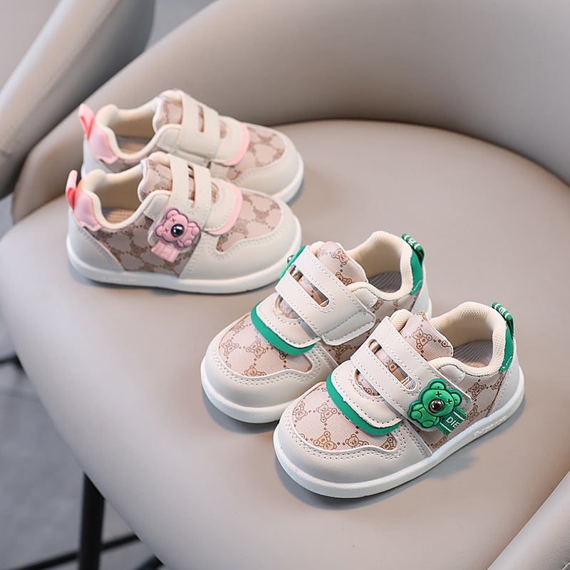 Unisex tenisice za bebe s PU gornjim dijelom | Velcro zatvarač | 12–36 mjeseci | životinjski uzorak