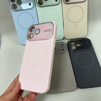  husă de protecție din silicon lichid, cu fereastră mare, prindere magnetică, finisaj în relief, compatibilă cu dispozitive Apple