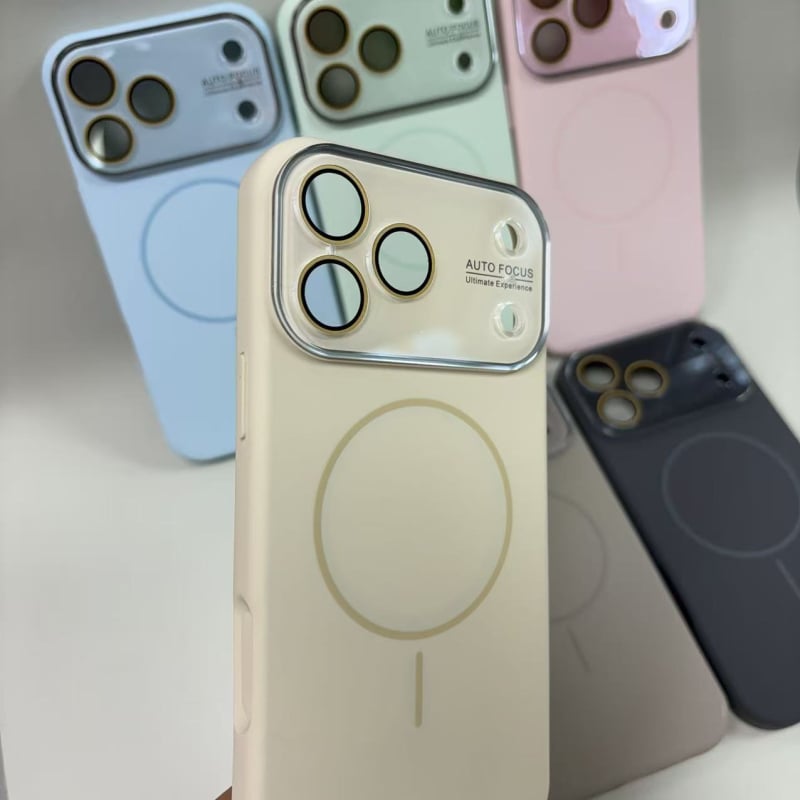  husă de protecție din silicon lichid, cu fereastră mare, prindere magnetică, finisaj în relief, compatibilă cu dispozitive Apple