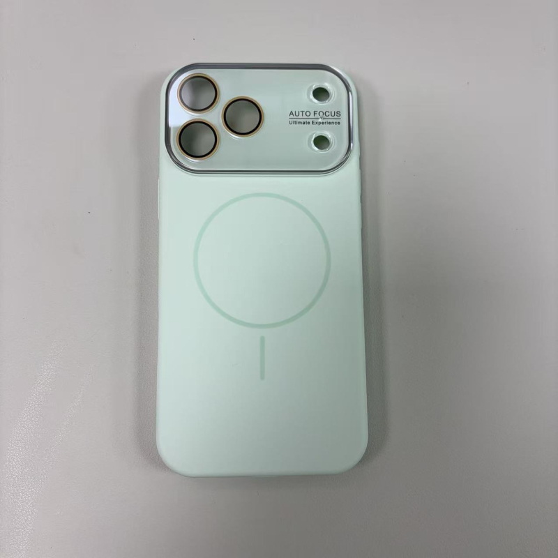  husă de protecție din silicon lichid, cu fereastră mare, prindere magnetică, finisaj în relief, compatibilă cu dispozitive Apple