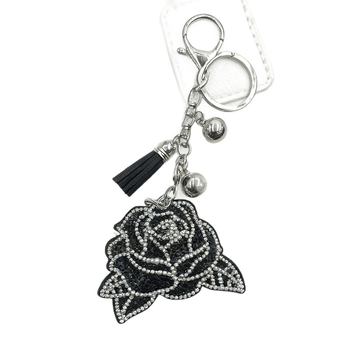 Xingke ключодържател: роза обсипана с камъни, корейски велур, метална висулка, стил лайт лукс — подходящ за подарък за пътуване на приятел