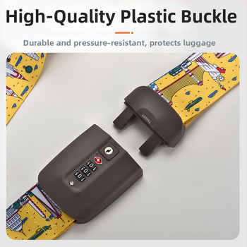 Bőrönd megerősítő pánt nyomtatással; Anyag: nylon/poliészter/polipropilén; Modell: One-Word/Cross; Zár típus: Customs Lock TSA súlyával; Nyomtatási folyamat: szitnyomás, hőátvitel, Jacquard