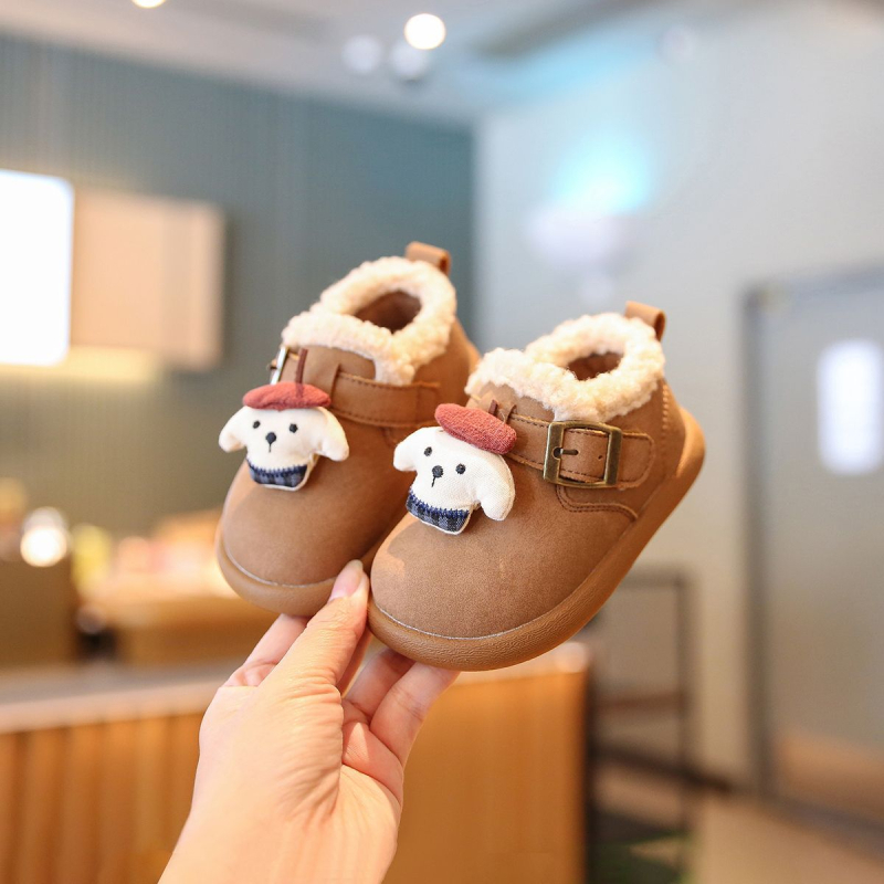 Dječje šetalice za hodanje, korejskog stila, PU gornji dio, fleece podstava, Velcro zatvarač, gumeni potplat, za 12–36 mjeseci