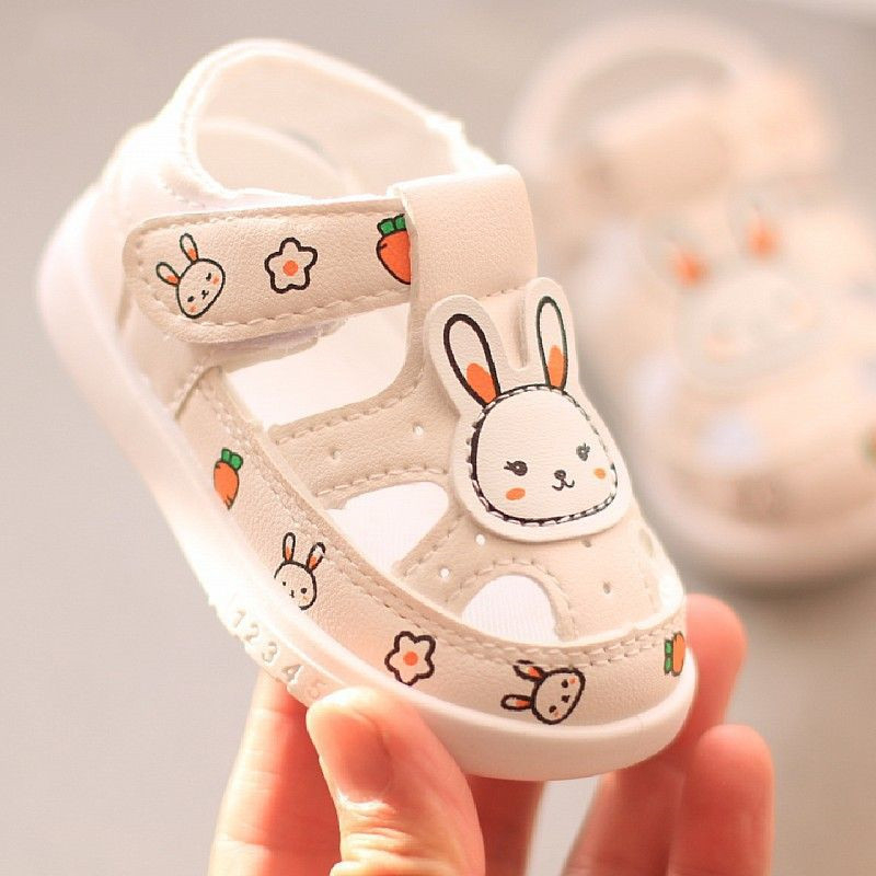 Sandale za bebe, crtani stil, PVC gornji dio, prozračne, protuklizne, Velcro kopčanje