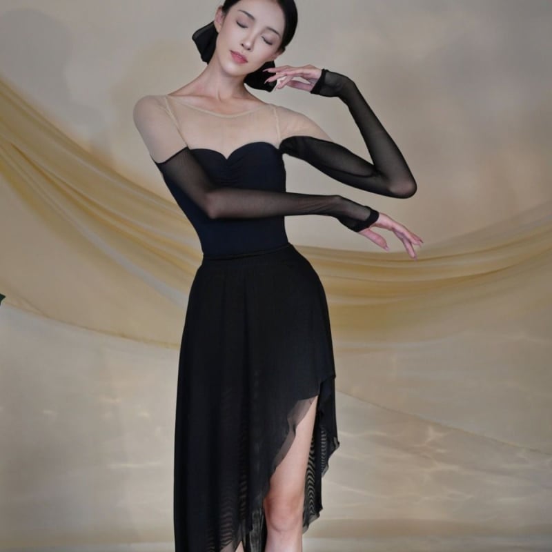 Ενήλικου πλέγμαμ želeμπαλέτο πρακτικό ένδυμα με πλέγμα, κινεζικό στυλ, λογοτεχνικό ρετρό, Άνοιξη 2025, TR ύφασμα, PVC ≤30%