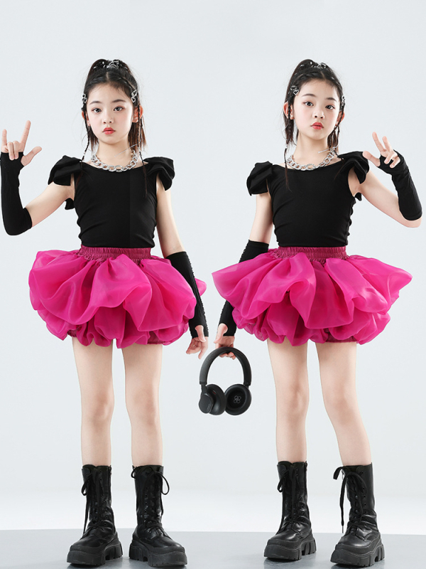 Gyerekeknek szóló jazz táncos szett buborékos szoknyával – lányoknak balett ruházat, 8+ év, nyár