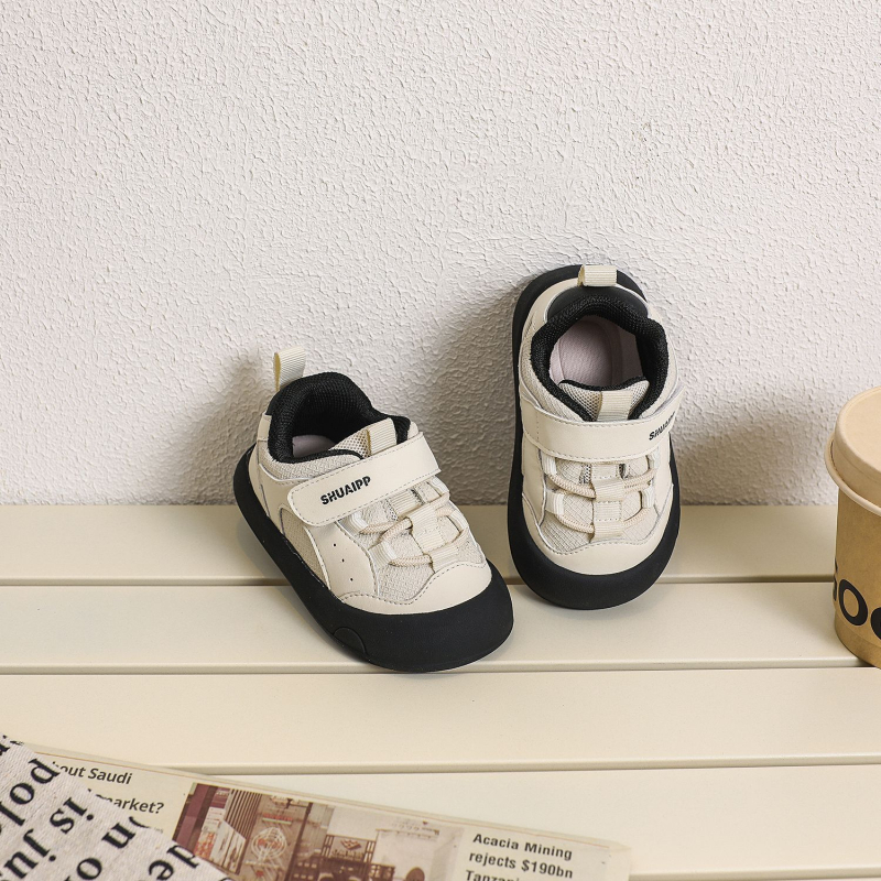 Unisex dječje sportske tenisice za bebe, gornji dio od mikrovlaknaste kože, niski kroj, Velcro zatvarač, protuklizna mekana đon