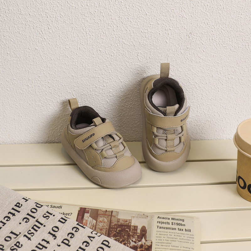 Unisex dječje sportske tenisice za bebe, gornji dio od mikrovlaknaste kože, niski kroj, Velcro zatvarač, protuklizna mekana đon