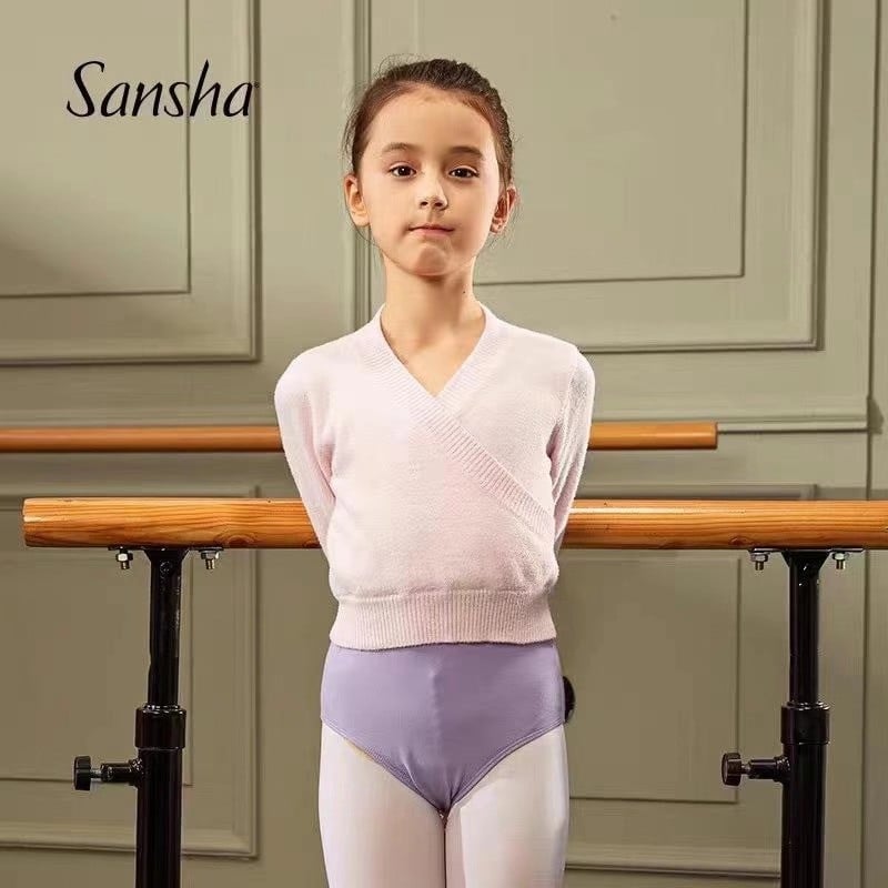 Sansha Djeca baletni pleteni top – Mink velvet tkanina, Pamuk 55%, Podstava pamuk 55%, Topla duga rukava trening jakna