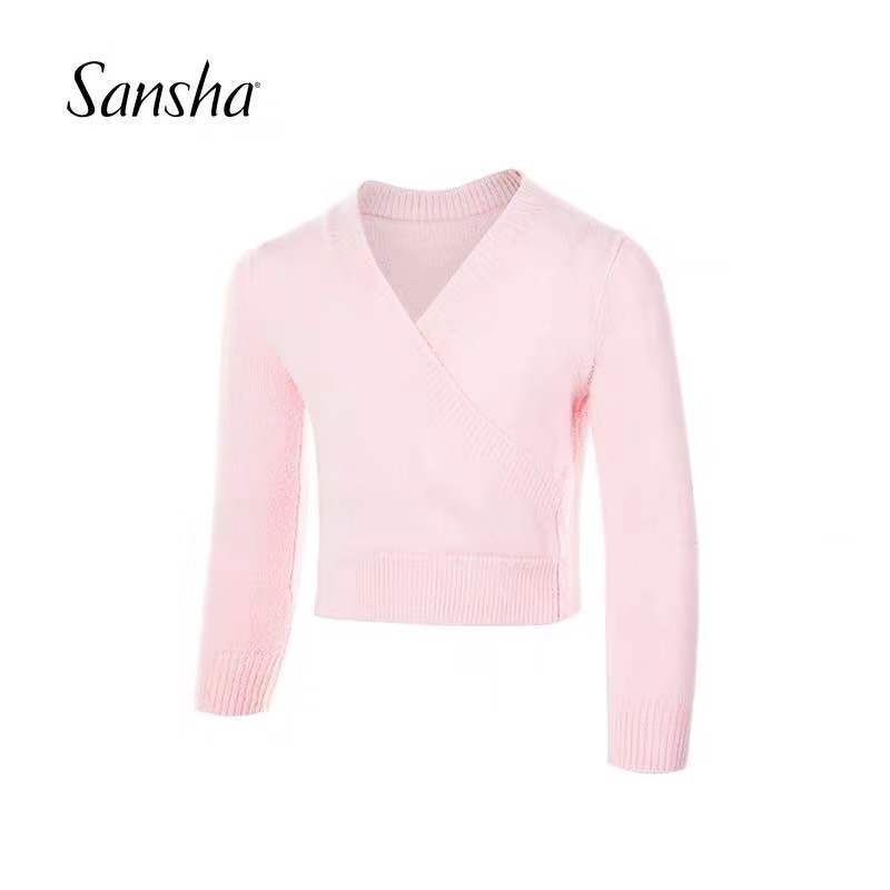 Sansha Djeca baletni pleteni top – Mink velvet tkanina, Pamuk 55%, Podstava pamuk 55%, Topla duga rukava trening jakna