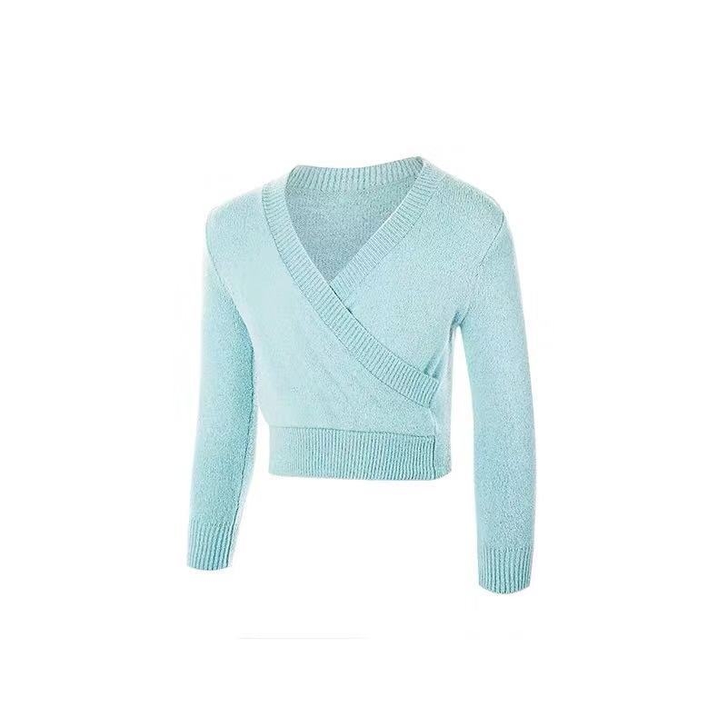 Sansha Djeca baletni pleteni top – Mink velvet tkanina, Pamuk 55%, Podstava pamuk 55%, Topla duga rukava trening jakna