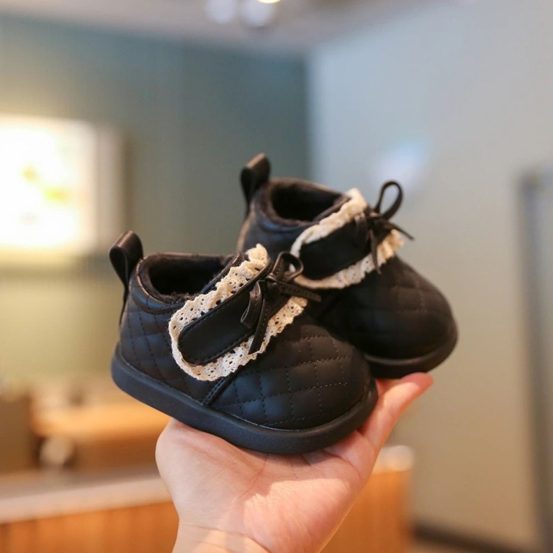 Cipele za bebe - Princeza stil, gornji dio od sintetičke kože, Velcro zatvarač, prozračna, protuklizna
