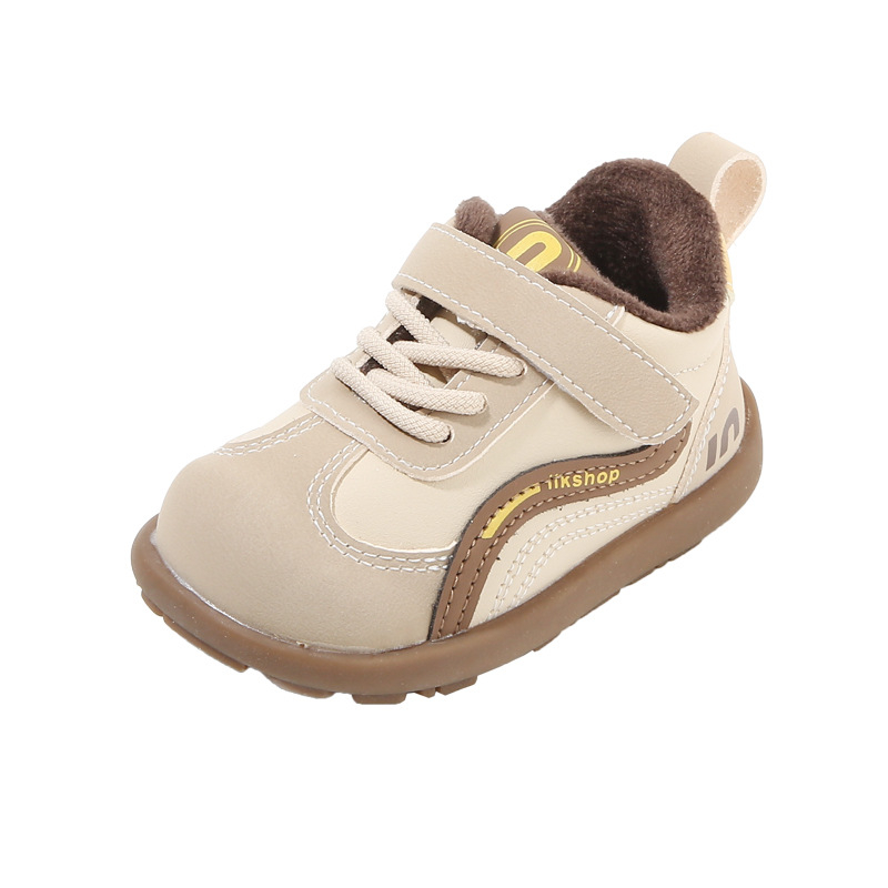 Unisex zimske cipele za bebe s gornjim dijelom od mikrovlaknaste kože, debela izolacija, protivuklizna potplata, Velcro zatvarač