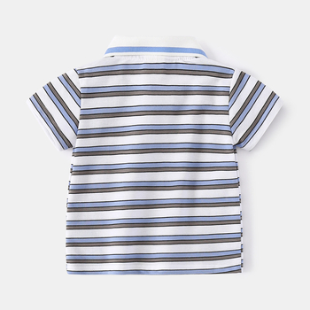 Polo majica za dječake - korejski stil, pamuk, prugasta, izvezeni, 3-8 godina