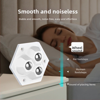 Qianchuan role autoadezive pentru dulapuri, silențioase, cu rulmenți cu bile, ABS + bile de oțel, rezistente la uzură