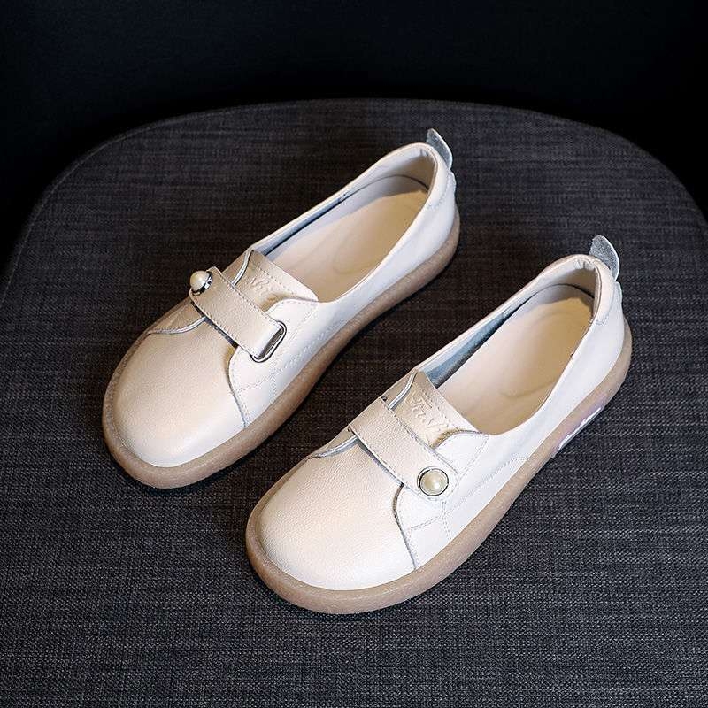 Ženske PU ravne cipele, okrugli vrh, srednji dio gornjeg dijela, gumena potplat, elastično zatvaranje, casual stil